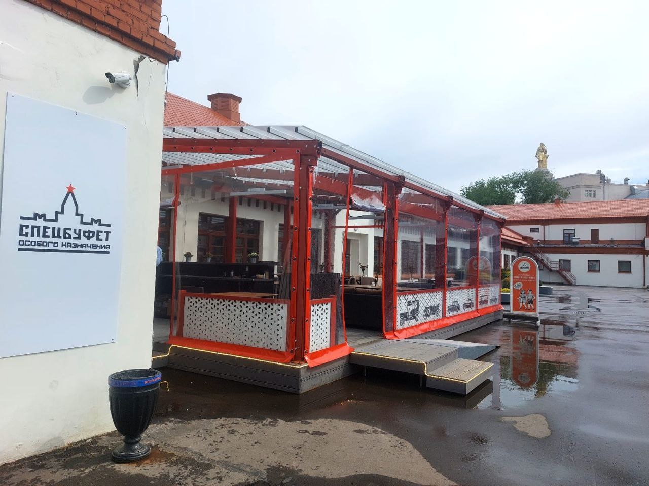 ПВХ шторы для летней террасы кафе в Алексине